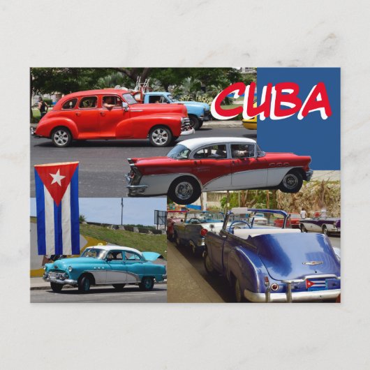 Cuba - oude klassieke auto's rond Havana Briefkaart (Voorkant)