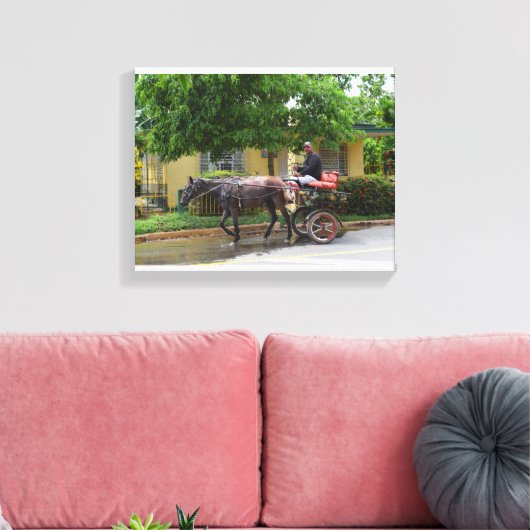 Cuba Paard getrokken Winkelwagen Canvas Afdruk (Insitu (Woonkamer))