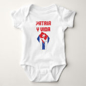 Cuba Patria Y Vida Cuban Flag Baby Suit Romper (Voorkant)