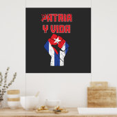 Cuba Patria Y Vida Cuban Flag Poster Wall Art (Keuken)