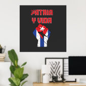Cuba Patria Y Vida Cuban Flag Poster Wall Art (Thuiskantoor)