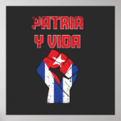 Cuba Patria Y Vida Cuban Flag Poster Wall Art (Voorkant)