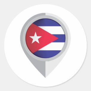 Cuba Pin Locatie Vlag Ronde Sticker