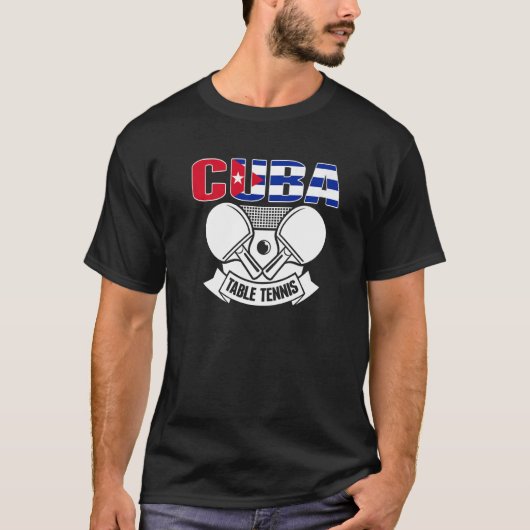 Cuba Ping Pong Cuban Table Tennis Team Supporter T-shirt (Voorkant)