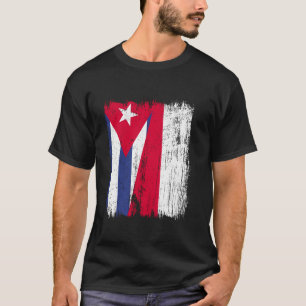 Cuba Polen Halve vlag Cubaanse Poolse afkomst T-shirt