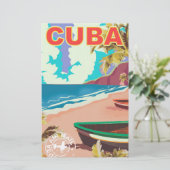 Cuba poster van het klassieke reizen briefpapier (Staand voorkant)