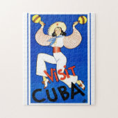 Cuba poster van het klassieke reizen legpuzzel (Verticaal)