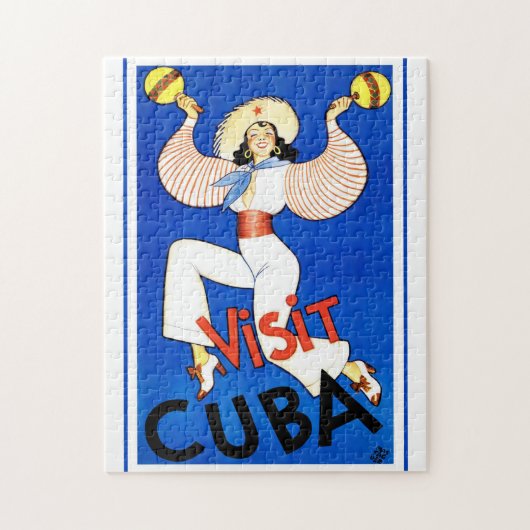 Cuba poster van het klassieke reizen legpuzzel (Verticaal)