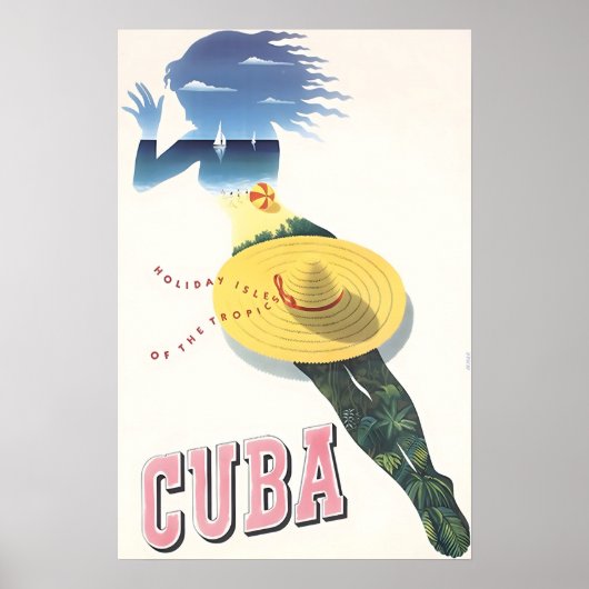 Cuba Print Cuban Art Travel Poster  (Voorkant)