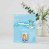 Cuba: reisposter geïllustreerd kaart (Staand voorkant)