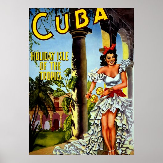  Cuba reisposter - Holiday Isle Tropics Poster (Voorkant)