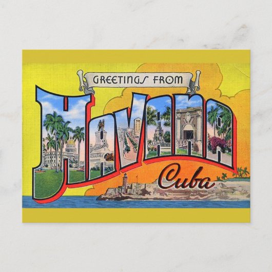  Cuba reizen - Groeten uit Havana Briefkaart (Voorkant)