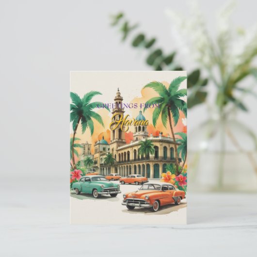  Cuba reizen - Groeten uit Havana Briefkaart (Staand voorkant)