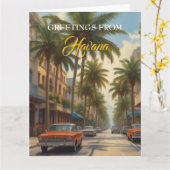  Cuba reizen - Groeten uit Havana Kaart (Gele Bloem)