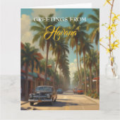 Cuba reizen - Groeten uit Havana Kaart (Gele Bloem)