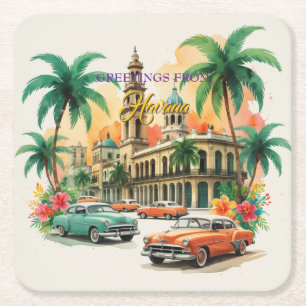  Cuba reizen - Groeten uit Havana Kartonnen Onderzetters