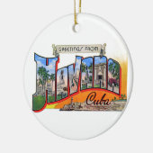  Cuba reizen - Groeten uit Havana Keramisch Ornament (Links)