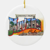  Cuba reizen - Groeten uit Havana Keramisch Ornament (Achterkant)