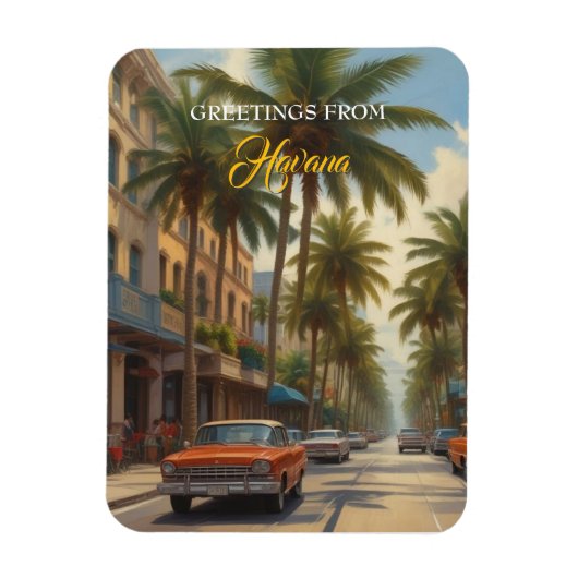 Cuba reizen - Groeten uit Havana Magneet (Verticaal)