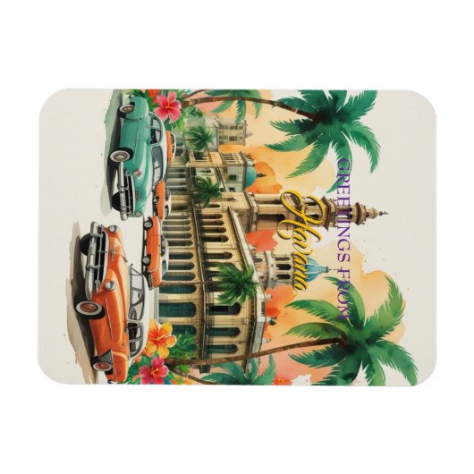 Cuba reizen - Groeten uit Havana Magneet (Horizontaal)