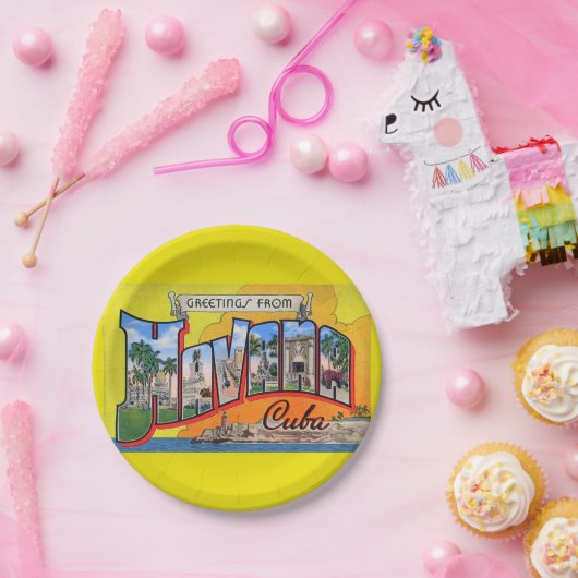  Cuba reizen - Groeten uit Havana Papieren Bordje (Feest)