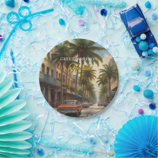  Cuba reizen - Groeten uit Havana Papieren Bordje (Feest)