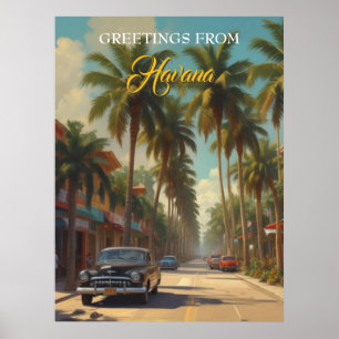 Cuba reizen - Groeten uit Havana Poster