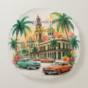  Cuba reizen - Groeten uit Havana Rond Kussen
