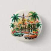 Cuba reizen - Groeten uit Havana Ronde Button 3,2 Cm (Voorkant)