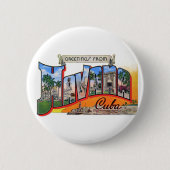  Cuba reizen - Groeten uit Havana Ronde Button 5,7 Cm (Voorkant)