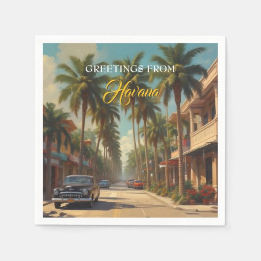  Cuba reizen - Groeten uit Havana Servet (Voorkant)