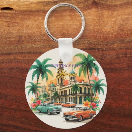 Cuba reizen - Groeten uit Havana Sleutelhanger (Voorkant)