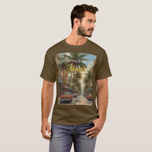  Cuba reizen - Groeten uit Havana T-shirt (Voorkant volledig)