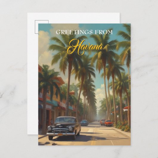  Cuba reizen - Groeten uit Havana Uitnodiging Briefkaart (Voorkant / Achterkant)
