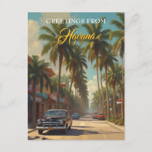 Cuba reizen - Groeten uit Havana Uitnodiging Briefkaart (Voorkant)