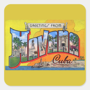 Cuba reizen - Groeten uit Havana Vierkante Sticker