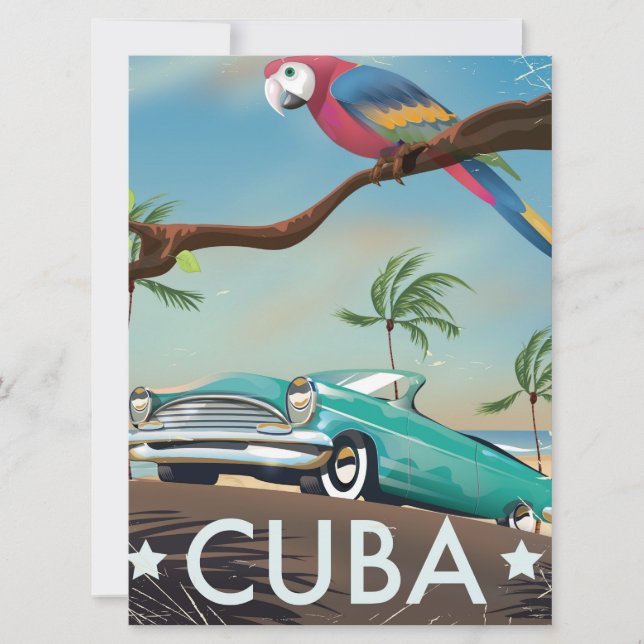 Cuba  retro Travel print (Voorkant)
