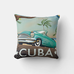 Cuba  retro Travel print Kussen