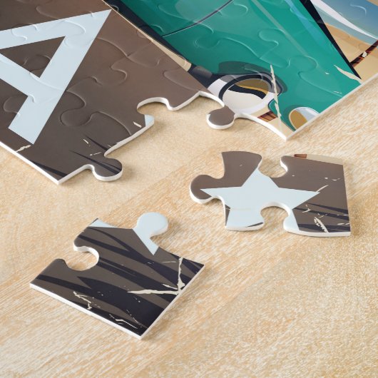 Cuba  retro Travel print Legpuzzel (Zijkant)