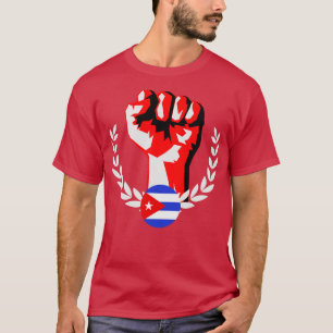 Cuba Revolutie Hand Vlag Revolutie T-shirt