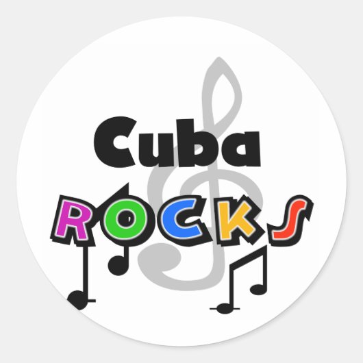 Cuba Rocks Ronde Sticker