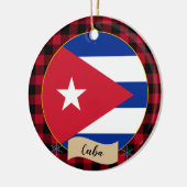 Cuba, Rode buffels en Cubaanse vlag Keramisch Ornament (Links)