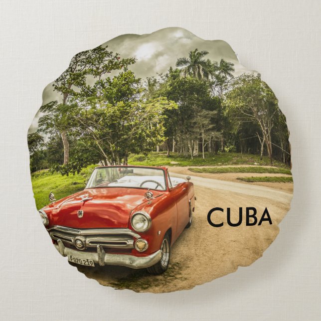 Cuba Rond Kussen (Achterkant)