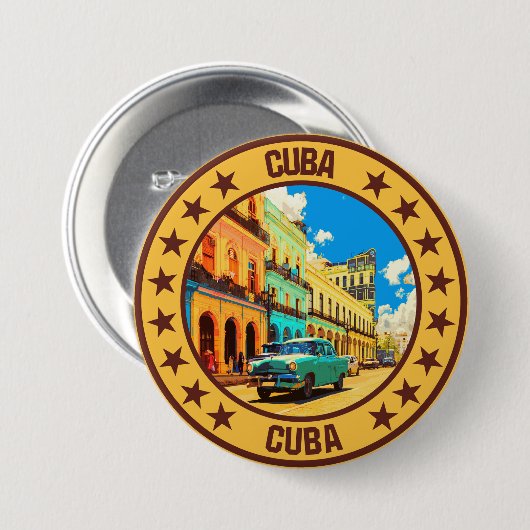 Cuba Ronde Button 7,6 Cm (Voorkant /achterkant)