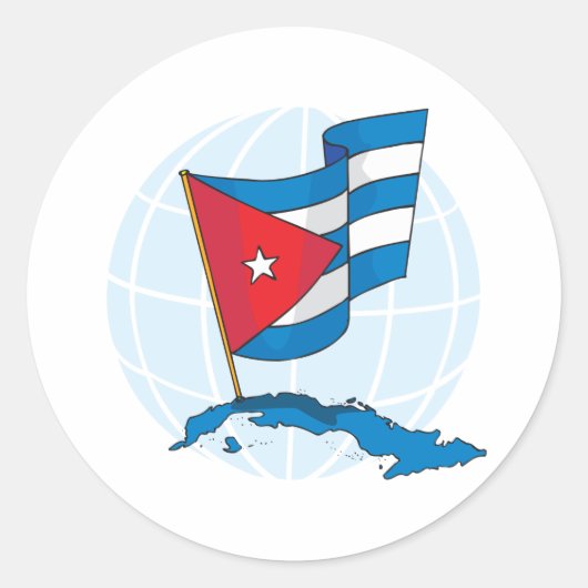 Cuba Ronde Sticker (Voorkant)