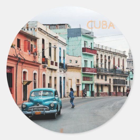 Cuba Ronde Sticker (Voorkant)
