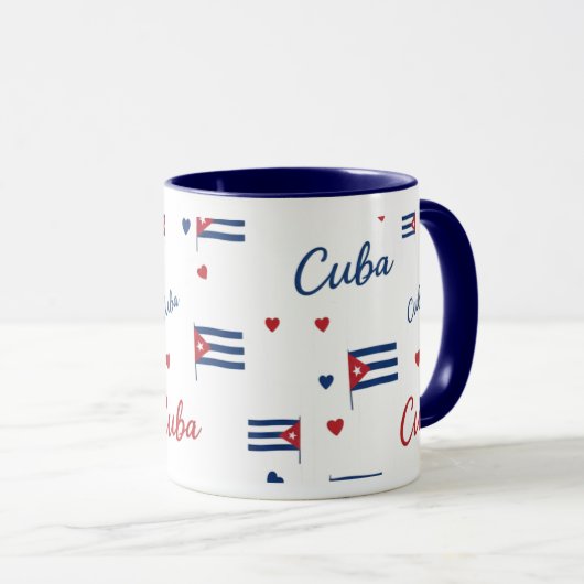 Cuba Roots Pattern Mok | Caribische Vlag (Voorkant rechts)