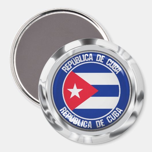 Cuba Round Emblem Magneet (Voorkant / Achterkant)