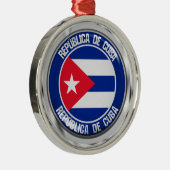 Cuba Round Emblem Metalen Ornament (Rechts)