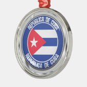 Cuba Round Emblem Metalen Ornament (Links)